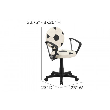 BLNK Billy Soccer Swivel Task Office Chair - with Arms