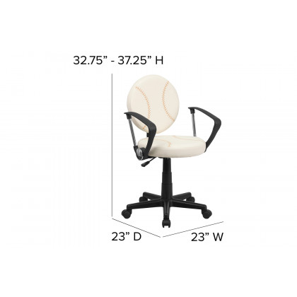 BLNK Jonathan Baseball Swivel Task Office Chair - with Arms