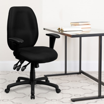 BLNK - Rochelle Fabric High-Back Multifunction Ergonomic Executive Swivel Office Chair with Adjustable Arms