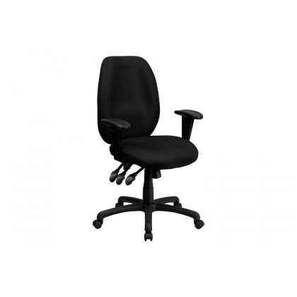 BLNK Rochelle Fabric High-Back Multifunction Ergonomic Executive Swivel Office Chair with Adjustable Arms - Black