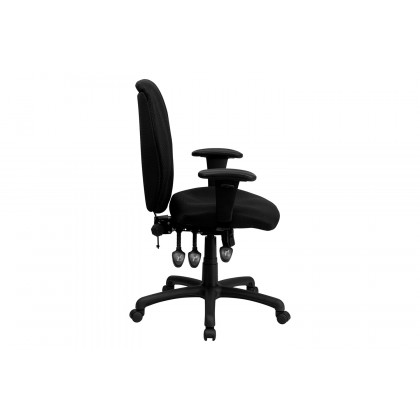 BLNK Rochelle Fabric High-Back Multifunction Ergonomic Executive Swivel Office Chair with Adjustable Arms - Black