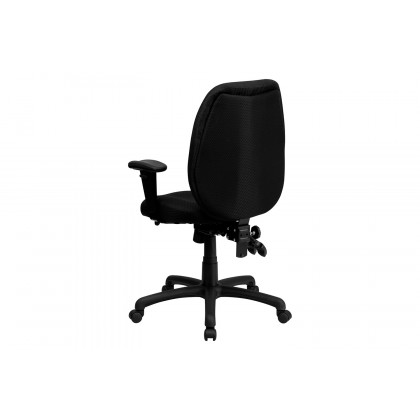 BLNK Rochelle Fabric High-Back Multifunction Ergonomic Executive Swivel Office Chair with Adjustable Arms - Black
