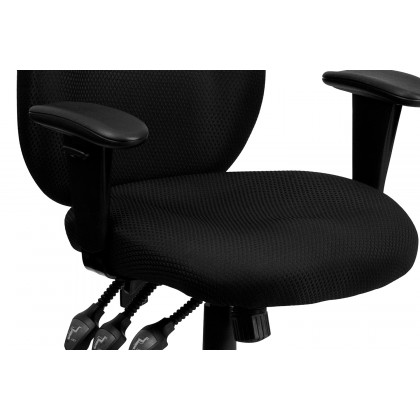 BLNK Rochelle Fabric High-Back Multifunction Ergonomic Executive Swivel Office Chair with Adjustable Arms - Black