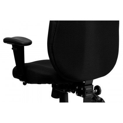 BLNK Rochelle Fabric High-Back Multifunction Ergonomic Executive Swivel Office Chair with Adjustable Arms - Black