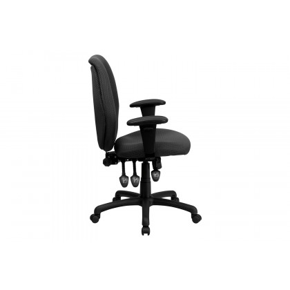 BLNK Rochelle Fabric High-Back Multifunction Ergonomic Executive Swivel Office Chair with Adjustable Arms - Gray
