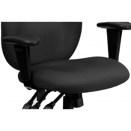 BLNK Rochelle Fabric High-Back Multifunction Ergonomic Executive Swivel Office Chair with Adjustable Arms - Gray