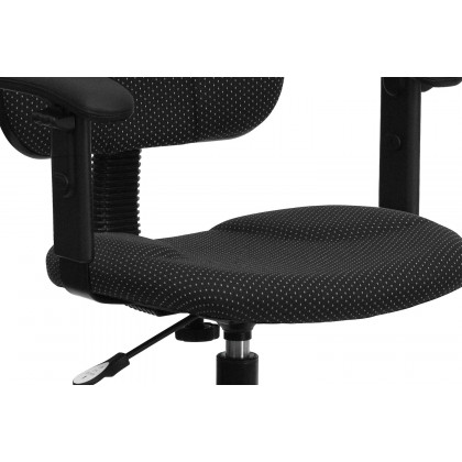 BLNK Bruce Fabric Drafting Chair - Black Patterned, with Adjustable Arms