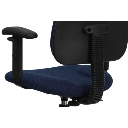 BLNK Bruce Fabric Drafting Chair - Navy Blue Patterned, with Adjustable Arms