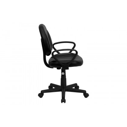 BLNK - Ronald LeatherSoft Mid-Back Swivel Ergonomic Task Office Chair with Back Depth Adjustment and Arms