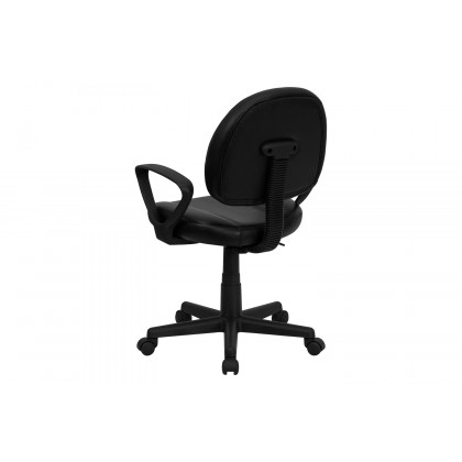 BLNK - Ronald LeatherSoft Mid-Back Swivel Ergonomic Task Office Chair with Back Depth Adjustment and Arms