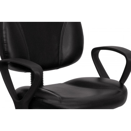 BLNK - Ronald LeatherSoft Mid-Back Swivel Ergonomic Task Office Chair with Back Depth Adjustment and Arms