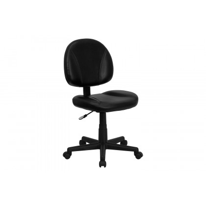 BLNK - Ronald Mid-Back Black LeatherSoft Swivel Ergonomic Task Office Chair with Back Depth Adjustment
