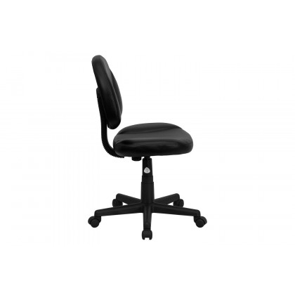 BLNK - Ronald Mid-Back Black LeatherSoft Swivel Ergonomic Task Office Chair with Back Depth Adjustment