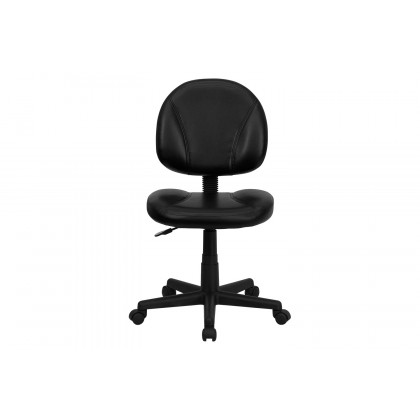 BLNK - Ronald Mid-Back Black LeatherSoft Swivel Ergonomic Task Office Chair with Back Depth Adjustment