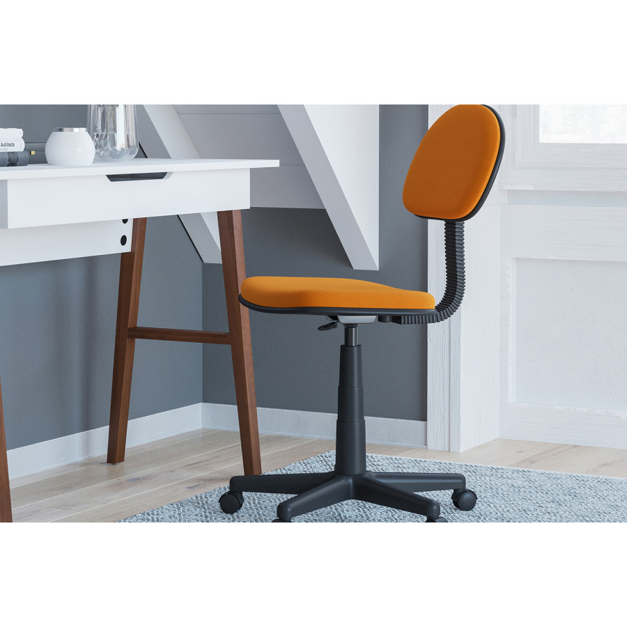 BLNK Harry Low-Back Adjustable Student Swivel Task Office Chair with Padded Mesh Seat and Back - Light Orange