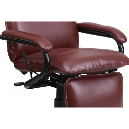 BLNK Robert LeatherSoft High-Back Executive Reclining Ergonomic Swivel Office Chair with Arms - Burgundy