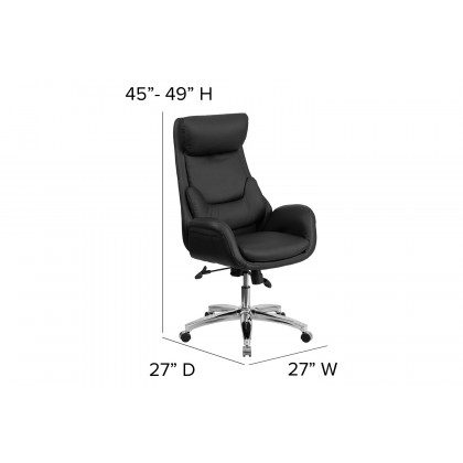 BLNK Robert LeatherSoft High-Back Executive Reclining Ergonomic Swivel Office Chair with Arms - Burgundy