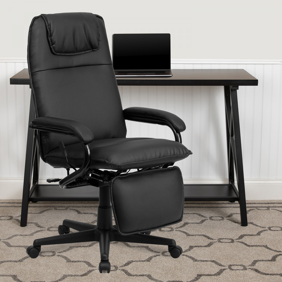 BLNK Robert LeatherSoft High-Back Executive Reclining Ergonomic Swivel Office Chair with Arms - Black