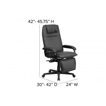 BLNK Robert LeatherSoft High-Back Executive Reclining Ergonomic Swivel Office Chair with Arms - Black