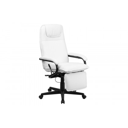 BLNK Robert LeatherSoft High-Back Executive Reclining Ergonomic Swivel Office Chair with Arms - White