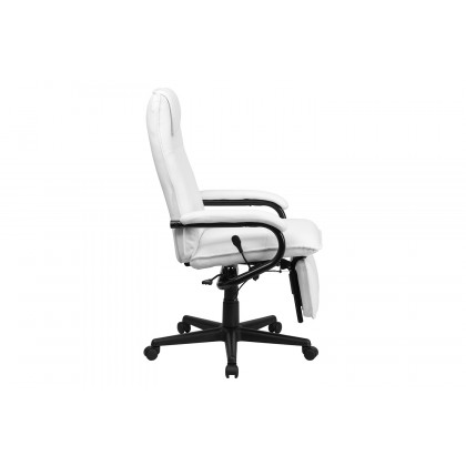 BLNK Robert LeatherSoft High-Back Executive Reclining Ergonomic Swivel Office Chair with Arms - White