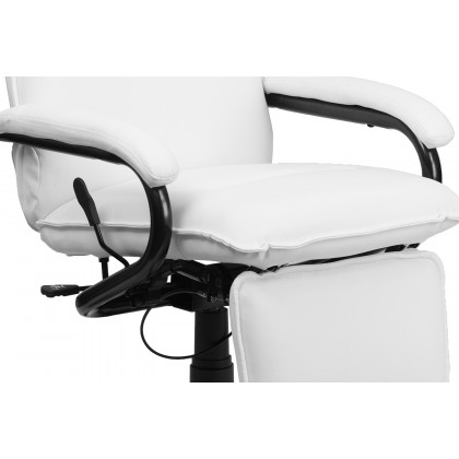 BLNK Robert LeatherSoft High-Back Executive Reclining Ergonomic Swivel Office Chair with Arms - White