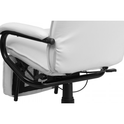 BLNK Robert LeatherSoft High-Back Executive Reclining Ergonomic Swivel Office Chair with Arms - White