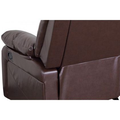 BLNK Harmony Series LeatherSoft Loveseat with Two Built-In Recliners - Brown