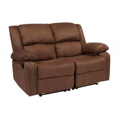 BLNK - Harmony Series Microfiber Loveseat with Two Built-In Recliners