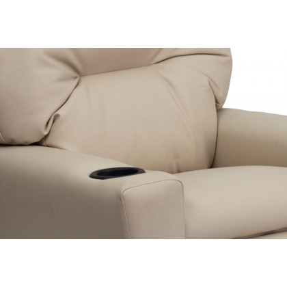 BLNK Chandler Vinyl Contemporary Kids Recliner with Cup Holder - Beige