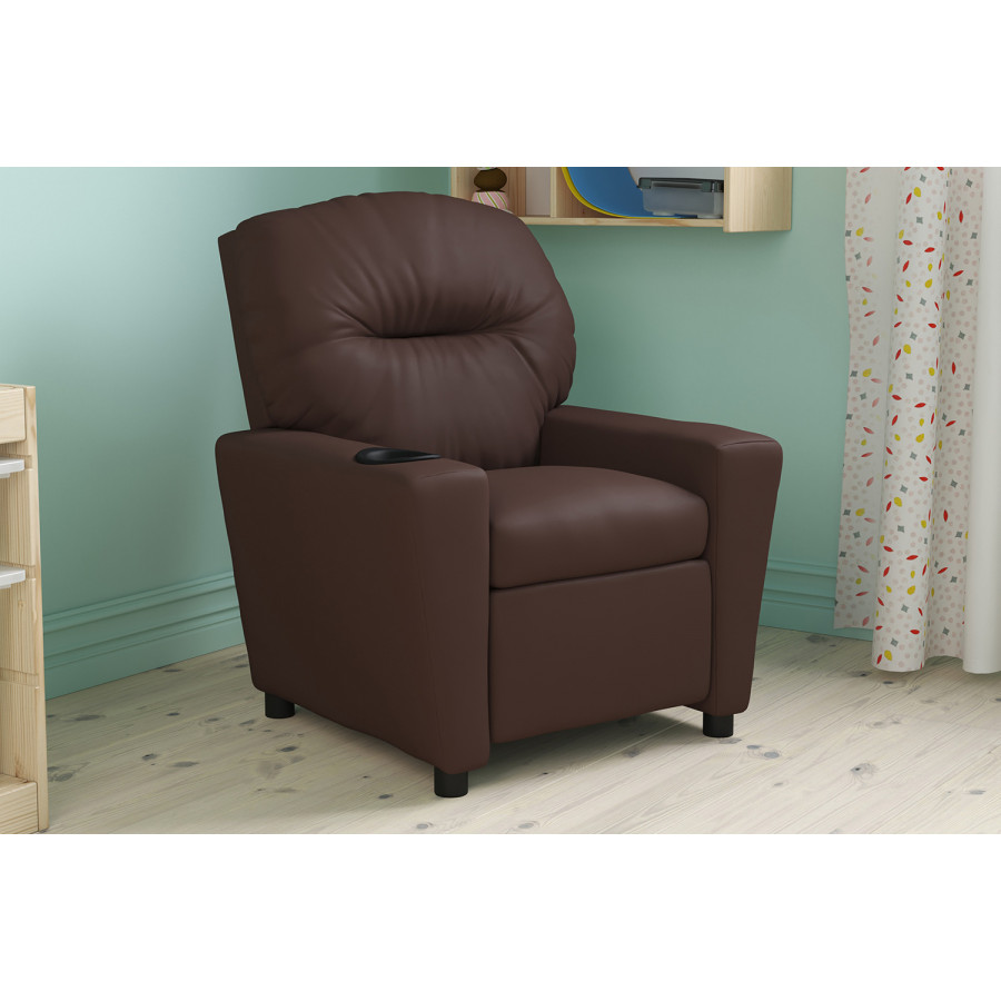 BLNK - Chandler LeatherSoft Contemporary Kids Recliner with Cup Holder