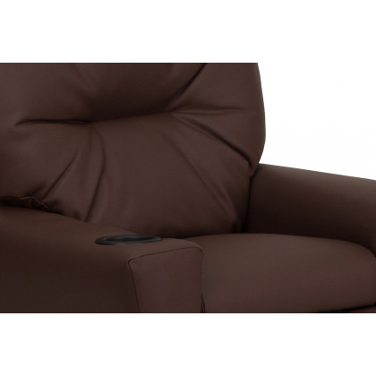 BLNK Chandler LeatherSoft Contemporary Kids Recliner with Cup Holder - Brown