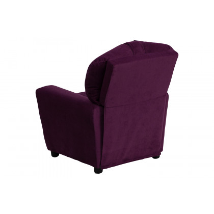 BLNK Chandler Microfiber Contemporary Kids Recliner with Cup Holder - Purple