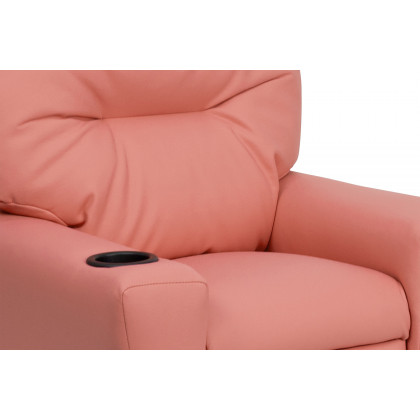 BLNK Chandler Vinyl Contemporary Kids Recliner with Cup Holder - Pink
