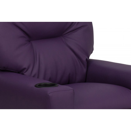 BLNK Chandler Vinyl Contemporary Kids Recliner with Cup Holder - Purple