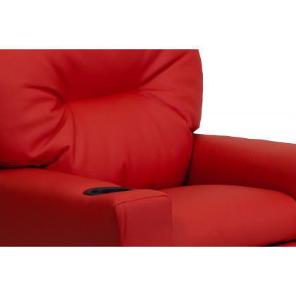 BLNK Chandler Vinyl Contemporary Kids Recliner with Cup Holder - Red