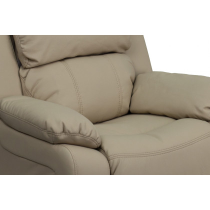 BLNK Charlie Deluxe Vinyl Padded Contemporary Kids Recliner with Storage Arms - Beige