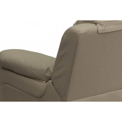 BLNK Charlie Deluxe Vinyl Padded Contemporary Kids Recliner with Storage Arms - Beige