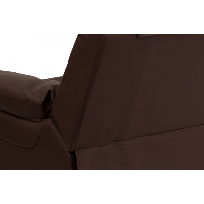 BLNK Charlie Deluxe LeatherSoft Padded Contemporary Kids Recliner with Storage Arms - Brown