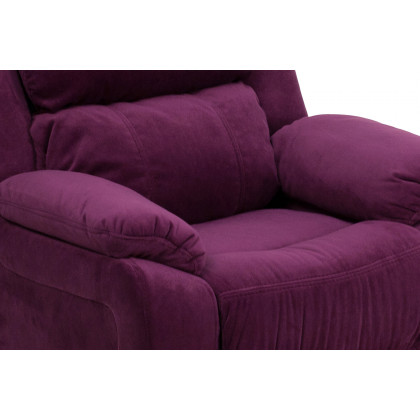 BLNK Charlie Deluxe Microfiber Padded Contemporary Kids Recliner with Storage Arms - Purple