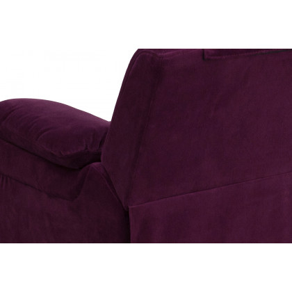 BLNK Charlie Deluxe Microfiber Padded Contemporary Kids Recliner with Storage Arms - Purple