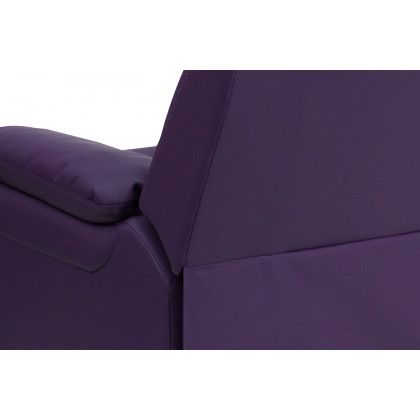 BLNK Charlie Deluxe Vinyl Padded Contemporary Kids Recliner with Storage Arms - Purple