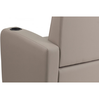 BLNK George LeatherSoft Guest Chair with Tablet Arm, Front Wheel Casters and Cup Holder - Gray