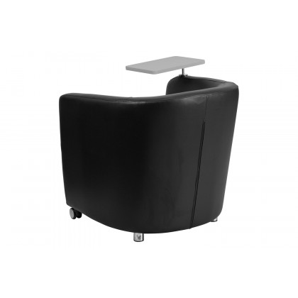 BLNK George LeatherSoft Guest Chair with Tablet Arm, Front Wheel Casters and Under Seat Storage - Gray Table