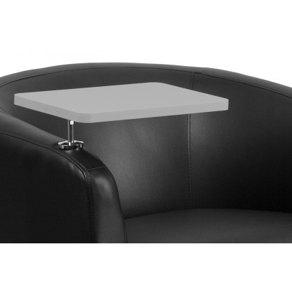 BLNK George LeatherSoft Guest Chair with Tablet Arm, Front Wheel Casters and Under Seat Storage - Gray Table