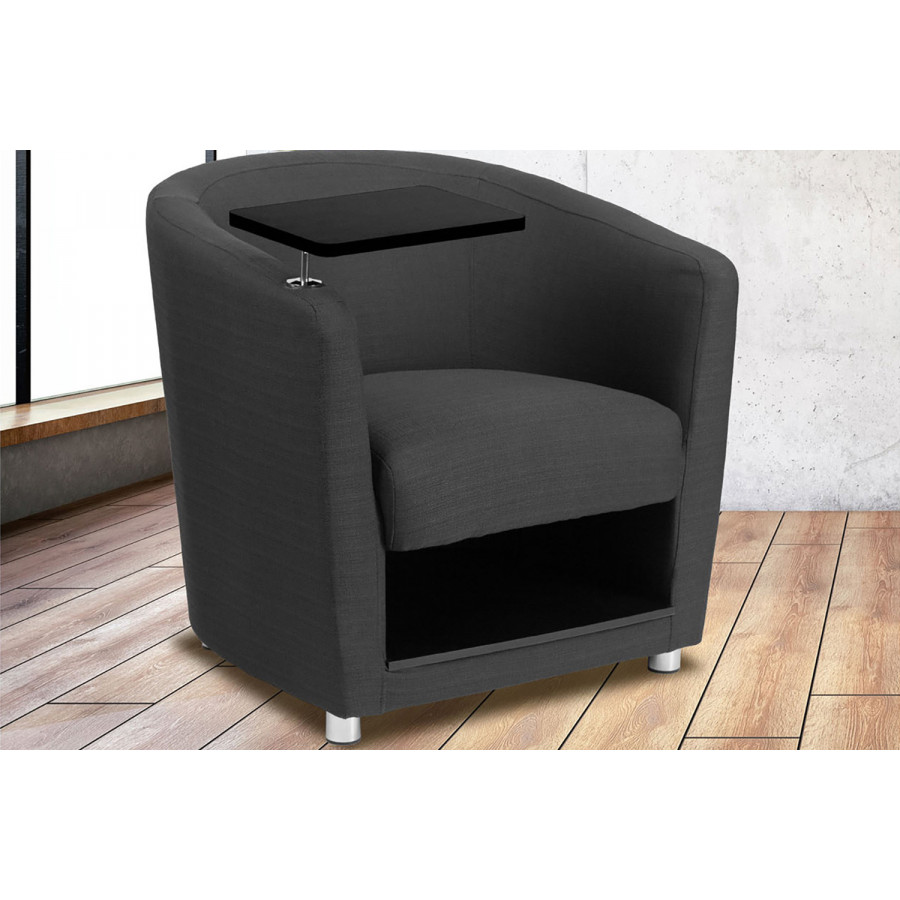 BLNK - George LeatherSoft Guest Chair with Tablet Arm, Front Wheel Casters and Under Seat Storage