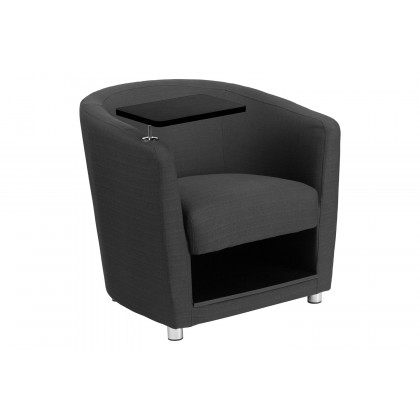 BLNK - George LeatherSoft Guest Chair with Tablet Arm, Front Wheel Casters and Under Seat Storage