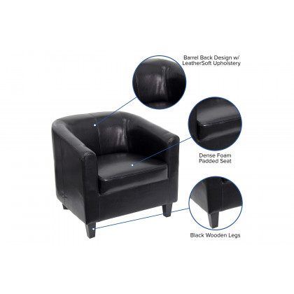 BLNK Katie LeatherSoft Lounge Chair - Black