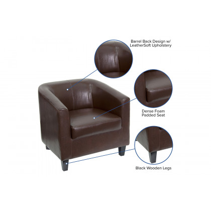 BLNK Katie LeatherSoft Lounge Chair - Brown