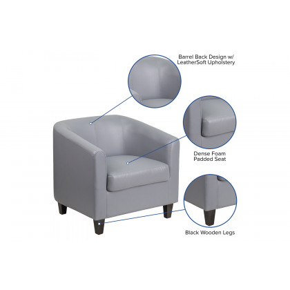 BLNK Katie LeatherSoft Lounge Chair - Gray